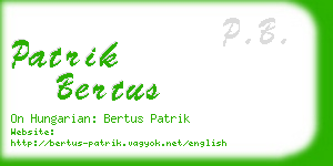 patrik bertus business card